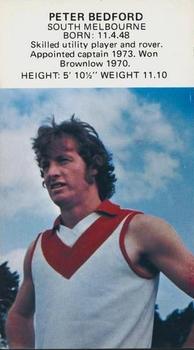 1974 Dinkum Pies Footballer of the Week #NNO Peter Bedford Front